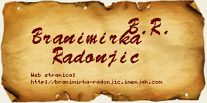 Branimirka Radonjić vizit kartica